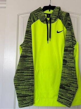 Nike Neon Lime & Black Hooded Sports Pullover